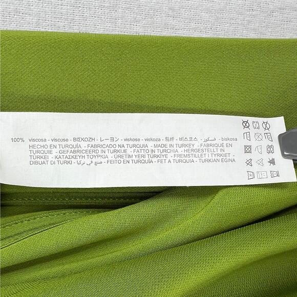 ZARA Midi Slip Dress Women Small Green Sleeveless A-line Strappy High Neck Satin - Picture 11 of 16